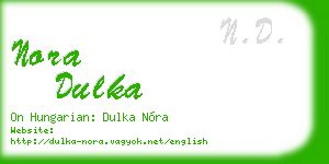 nora dulka business card