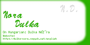 nora dulka business card